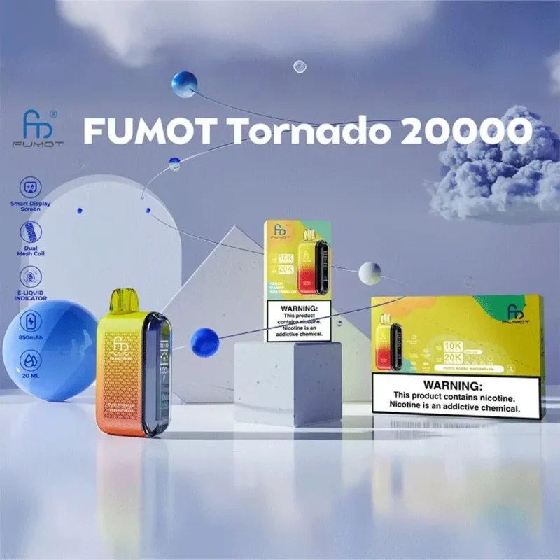 Fumot 20k Fumot Tornado 20000 Puffs Disposable Vape LED Display