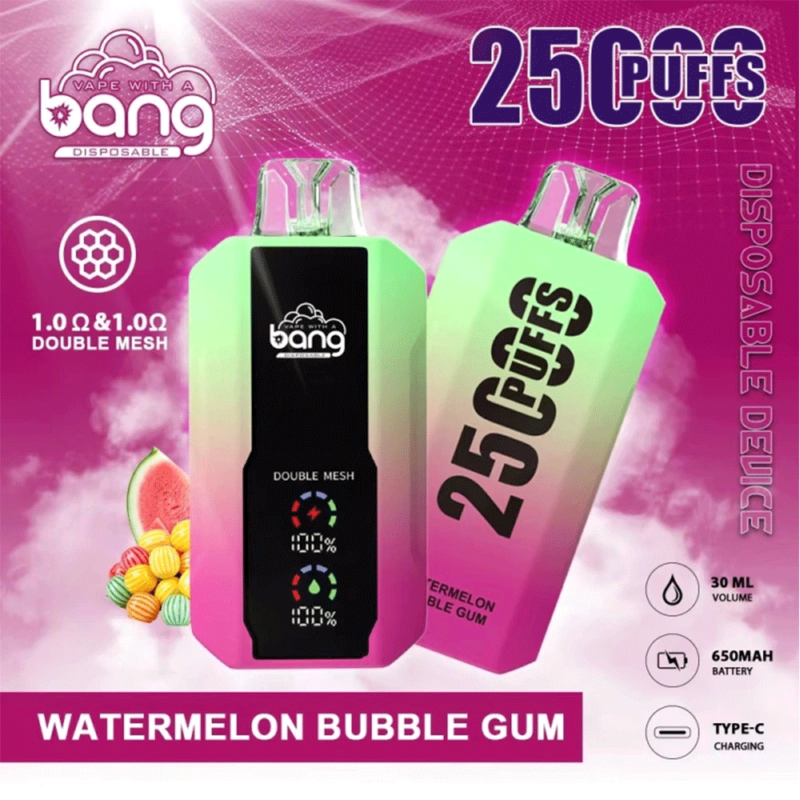 Puff 25k Bang 25000 Puffs Disposable Vape LED Display-Watermelon-Bubble-Gum.png