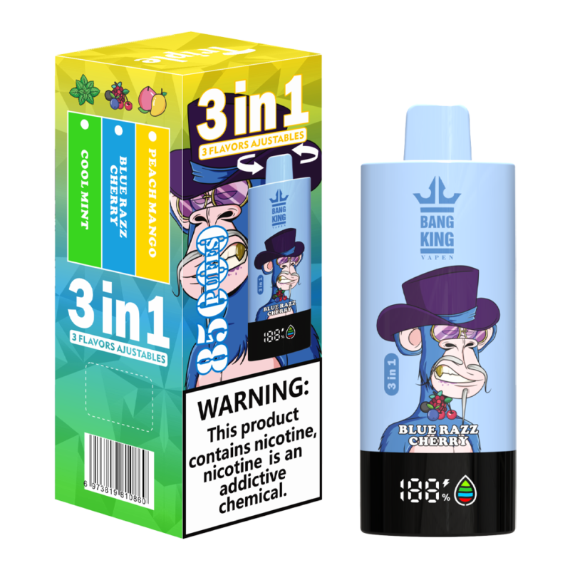 Puff 85k Bang King 85000 Puffs Vape Desechable 3 en 1 Sabores-melocotón-mango-azul-razzana-cereza-menta-fría.png