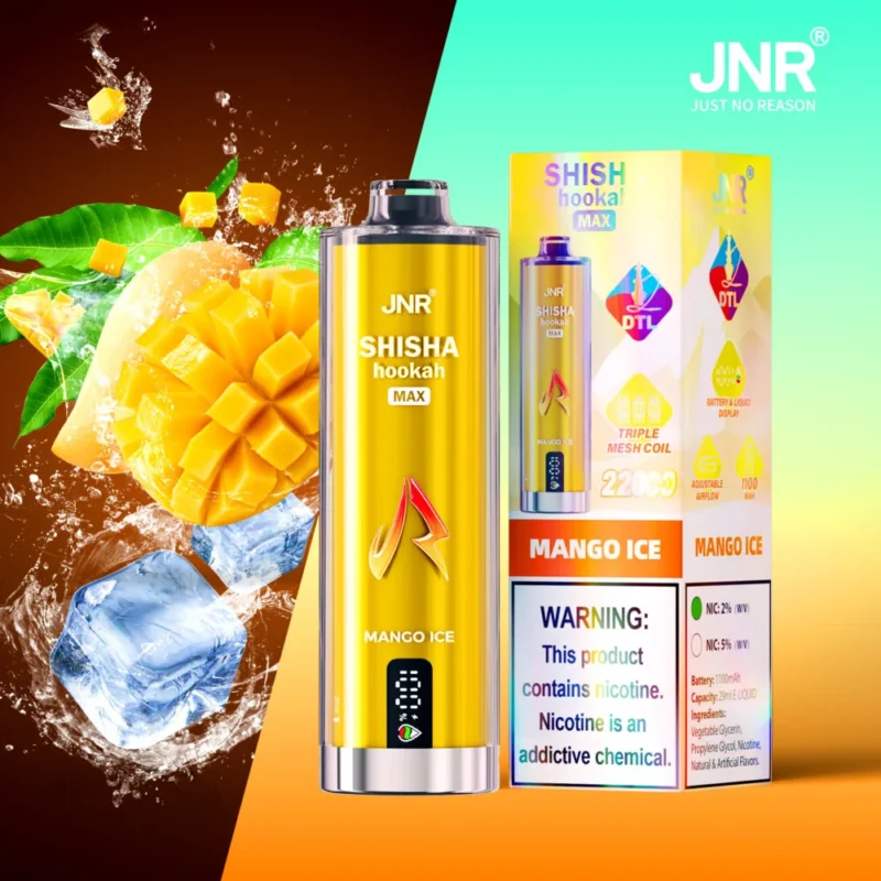 SM13 Mango Ice JNR Shisha Hookah Max 22000 Puffs Disposable Vape