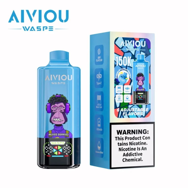 150k Vape Waspe Aiviou 150000 6 in 1 - Mixed Berries & Black Dragon Ice & Strawberry Cherry Cola (2)