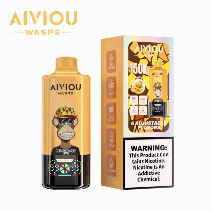 150k Vape Waspe Aiviou 150000 6 in 1 - Red Bull Ice & Raspberry Pomp & Sour Mango Strawberry (2)