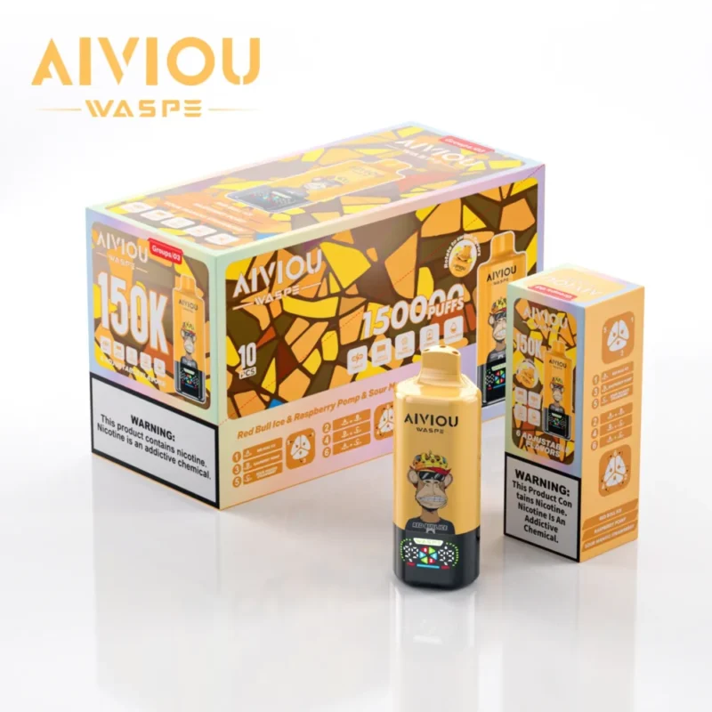 150k Vape Waspe Aiviou 150000 6 in 1 - Red Bull Ice & Raspberry Pomp & Sour Mango Strawberry (3)