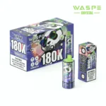 180k Vape Waspe Crystal 180K 8 in 1 Flavors E Cigarette - RED BULL ICE & STRAWBERRY ICE&SOUR FCUKING FAB & COLA ICE
