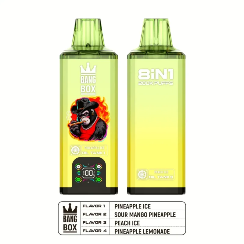 Puff 200k Bang Box 200k Puffs Disposable Vape E Cigarette - Pineapple Ice+Sour Mango Pineapple+Peach Ice+Pineapple Lemonade (2)