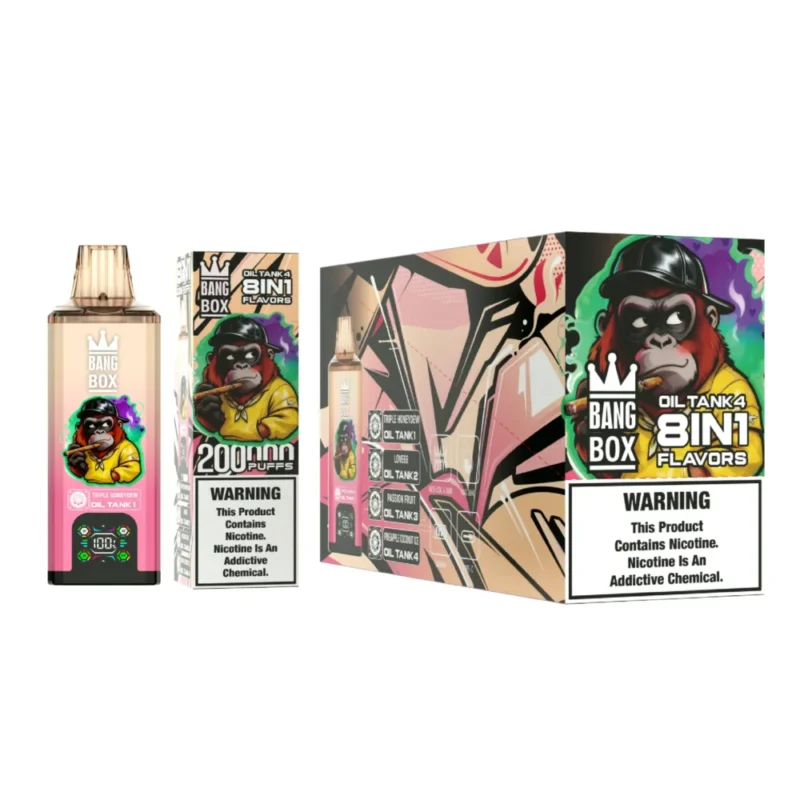 Puff 200k Bang Box 200k Puffs Disposable Vape E Cigarette - Triple Honeydew+Love66+Passion Fruit+Pineapple Coconut Ice