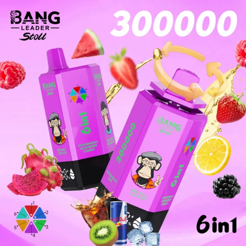 Puff 300k Bang Leader 300000 Puffs Disposable Vape - redbull&strawberry kiwi &strawberry banana & lychee ice&watermelon berry &passion fruit mango