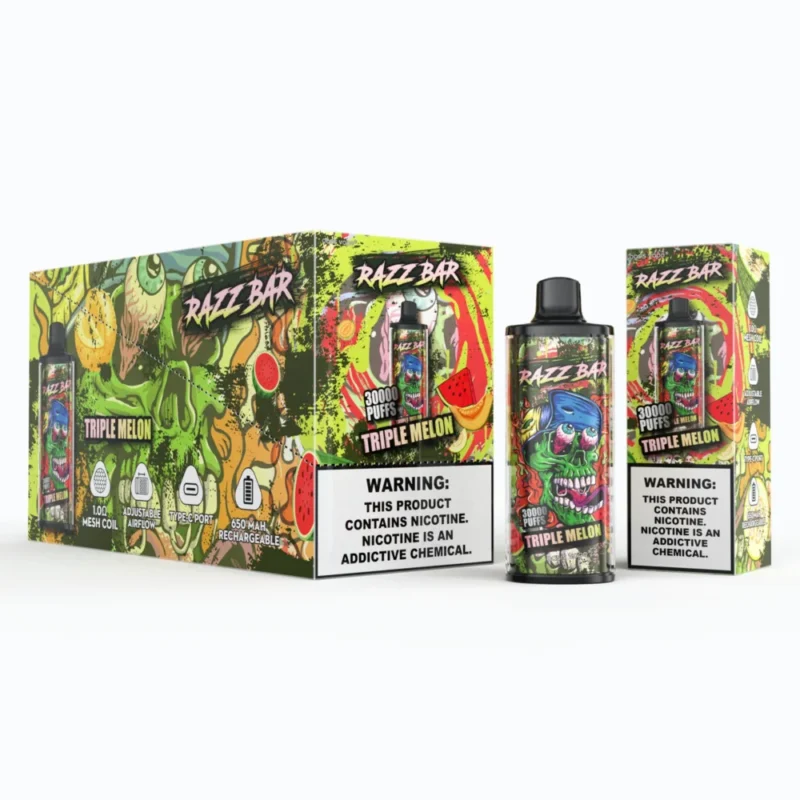 Razz Bar 30000 Razz Bar 30k Vape Adjustable EU Warehouse - Triple melon (2)